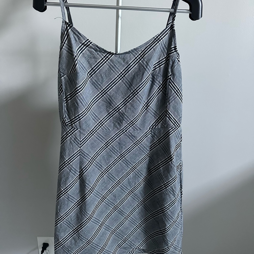 Black and white checked medium dress